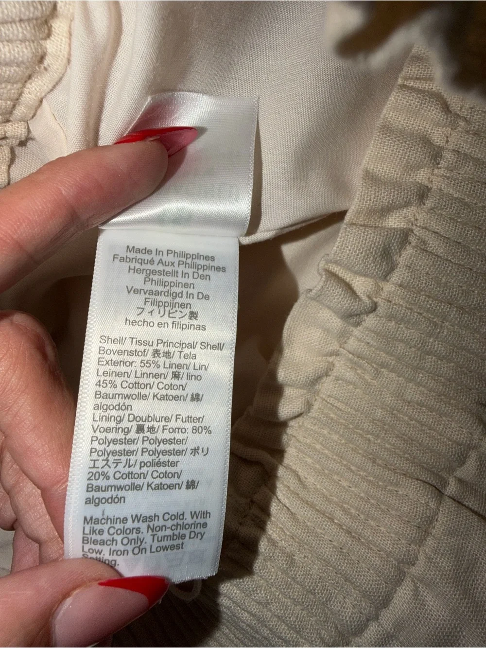 J.Crew Re-Imagined Linen Blend Paperbag Waist Mini Skirt Cream Size 8